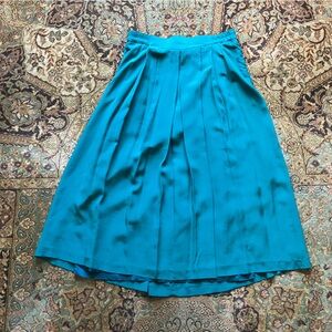 Vintage 100% Silk Teal Women's Skirt